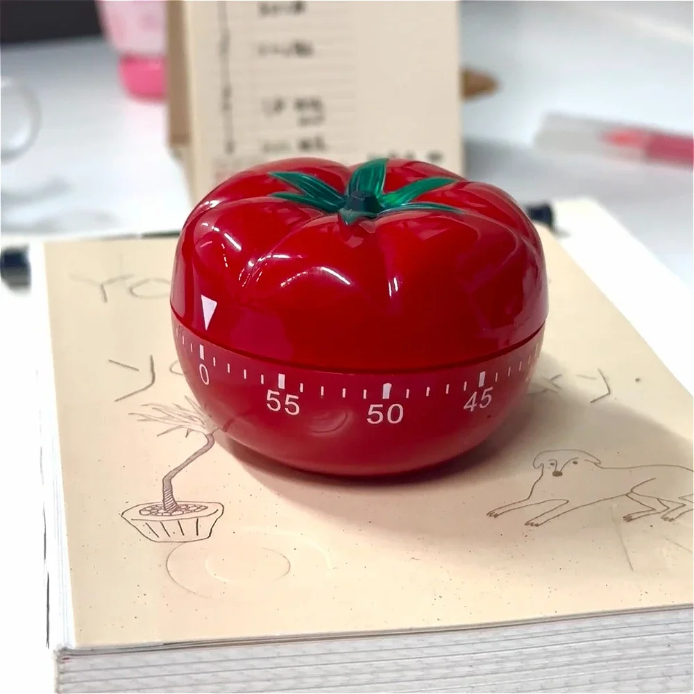 Tomato Shape Mechanical Kitchen Timer, 60-Minute Countdown Cooking Timer, Cute Kitchen Alarm for Baking & Cooking