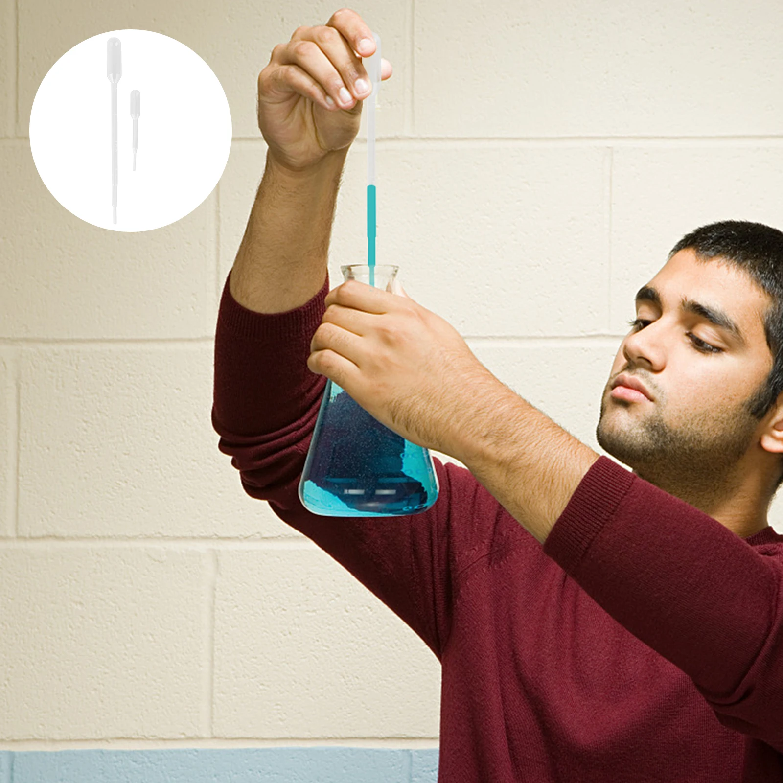 

40 Pcs Plastic Dropper Stirring Rod Make up Liquid Pipette White Transferring Tool