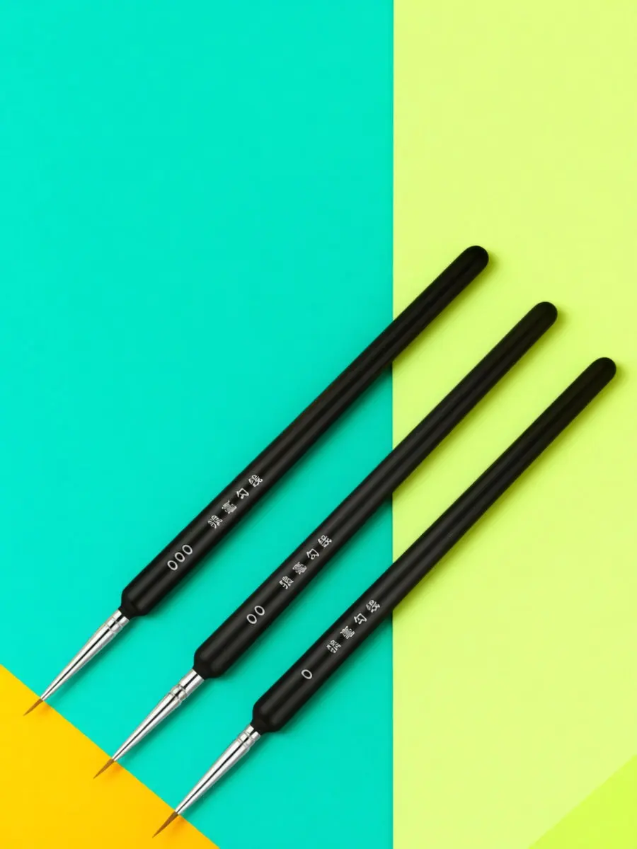 3Pcs Tiny Paint Brushes Premium Wolf Hair Micro Detail Brush Set for Fine Art Detailing Miniature Painting Nail Art Kids Crafts