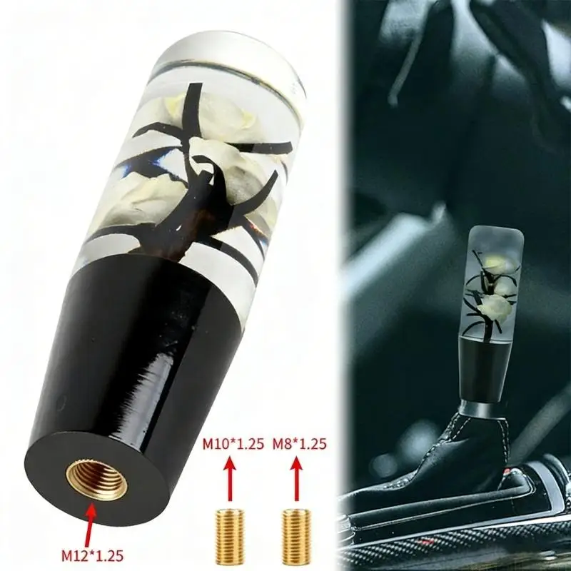 J0MA Luxury Crystal Flower Design Gear Shifts Knob Fashionable Car Gear Head Elegant Car Interior Accessory for Decoratiom