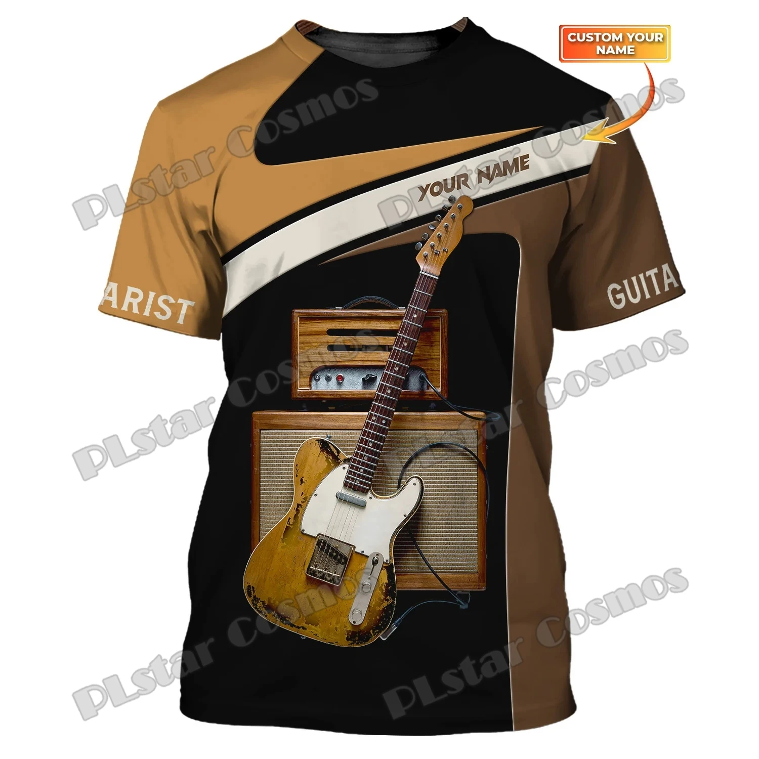 PLstar Cosmos Personalized Name Saxophone & Piano & Guitar Pattern 3D Printed Mens t shirt Summer Unisex Casual Tee Shirt DW234