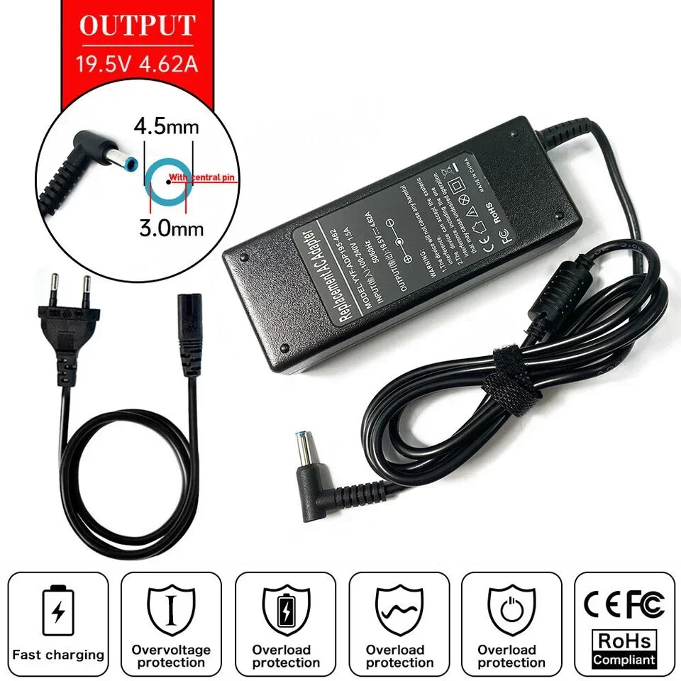 19.5V 4.62A 90W Laptop Ac Adapter Charger For HP ENVY 15 17 Series 15-j000 15t-j100 15z-j000 17-j000 17-j100 17t-j100