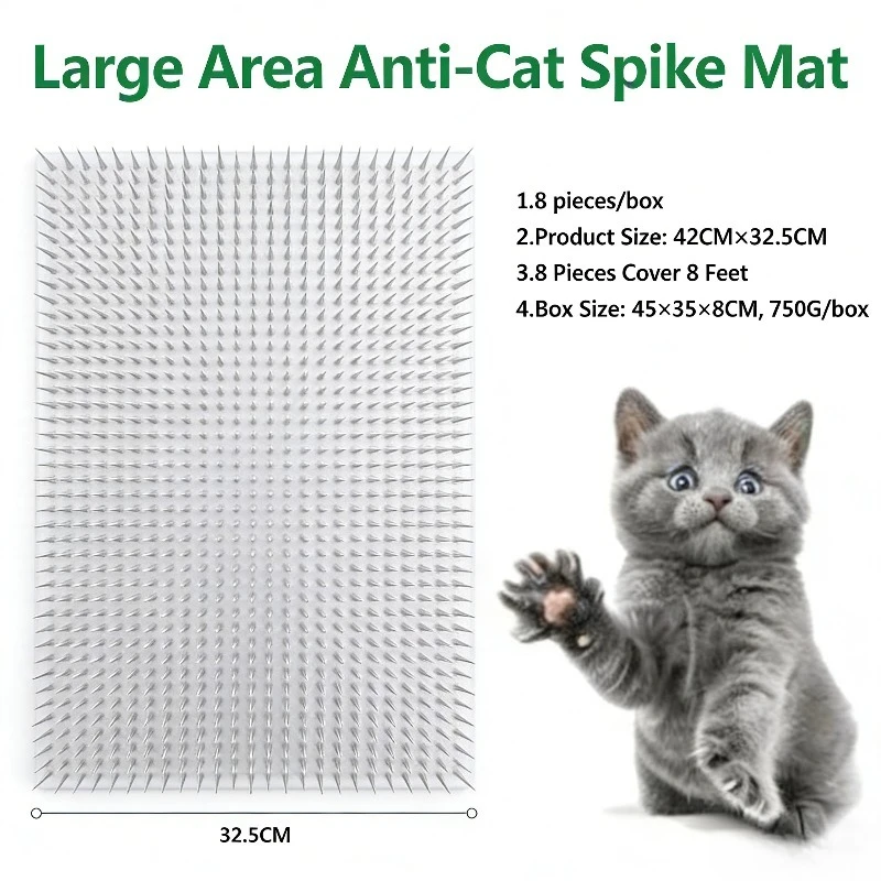 

With Prickle Strips Spikes Straps Keep Cat Dog Away Digging Climbing Pet Supply Pad Anti-Cat Dog Mat Protect Plant （3/10PCS)