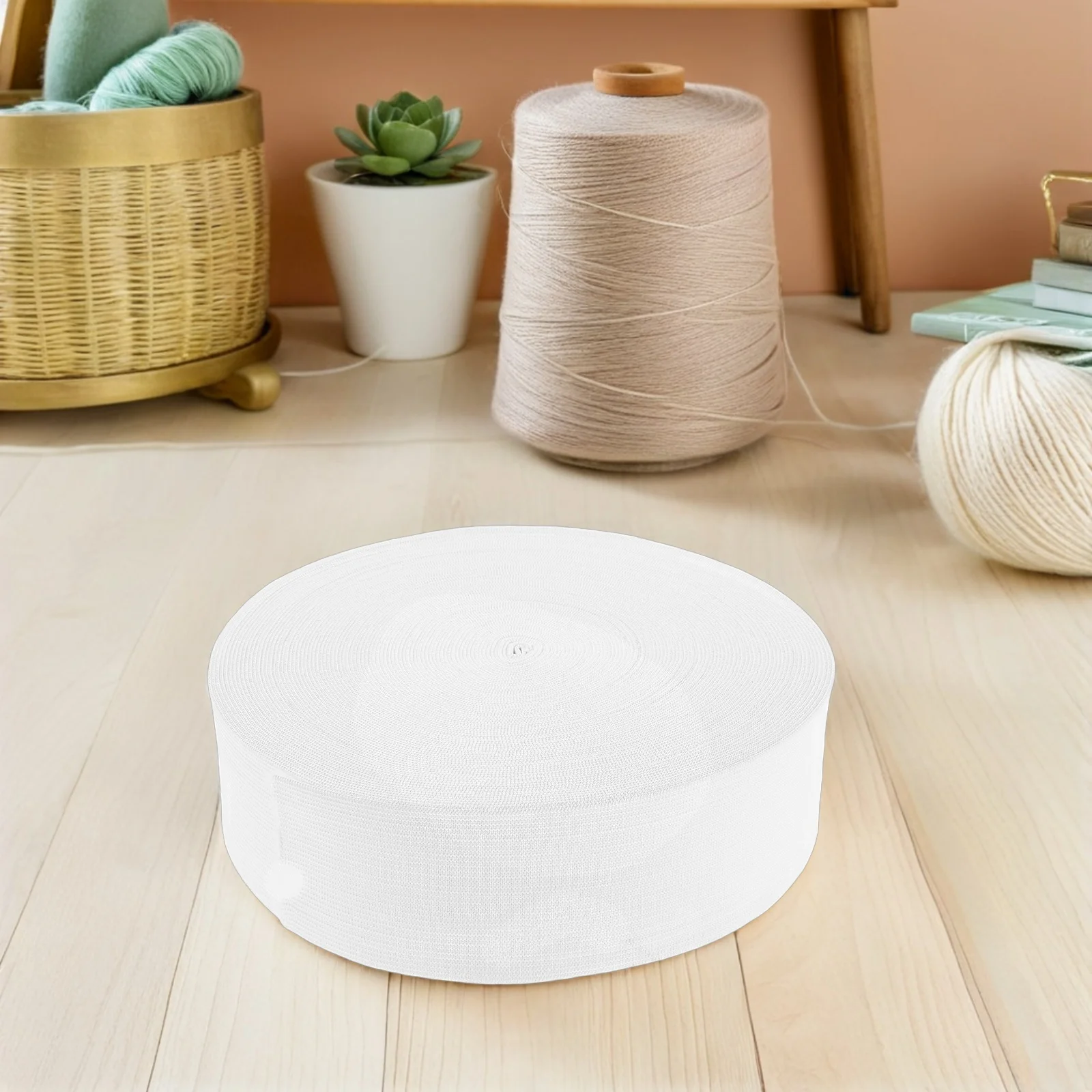 

30M White Thick High Elastic Sewing Knit Elastic Band for Waistbands Pants Cuffs Clothes Strap Flat Reinforced Cord Garment