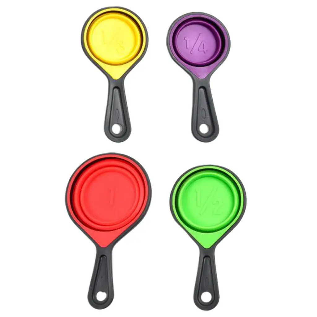 Portable Collapsible Measuring Cups and Spoons Kit with US and Metric Measurements for Travel Camping Picnic Kitchen Baking