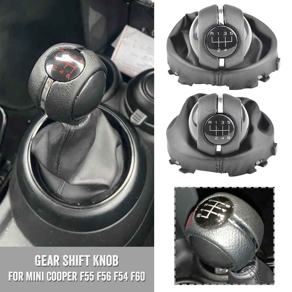 5/6 Speed Manual Car Styling Gear Shift Knob Lever Stick Pen Gaitor Boot Cover Collar For Mini Cooper F54 F55 F56 F57 F60