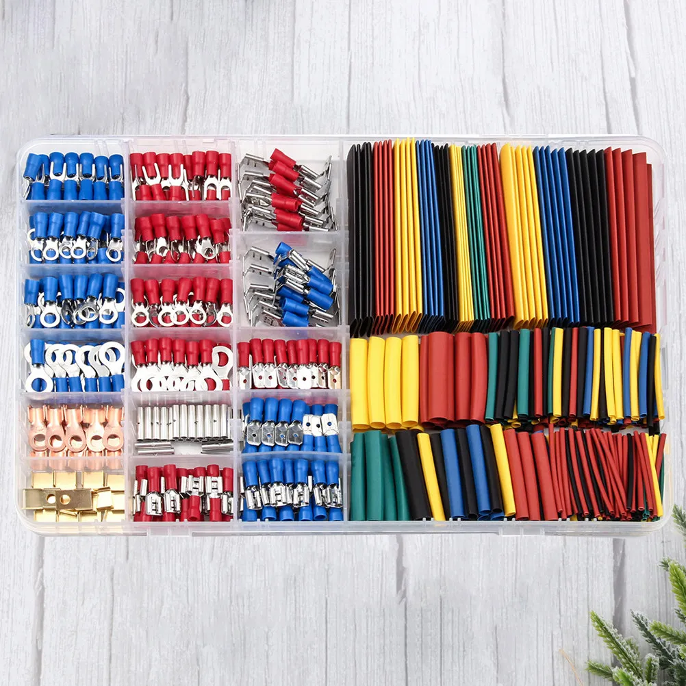 350Pcs Cold-Press Terminal Connection Kit Assorted Size Heat Shrink Connectors for Garages Cold-Press Terminal Connection