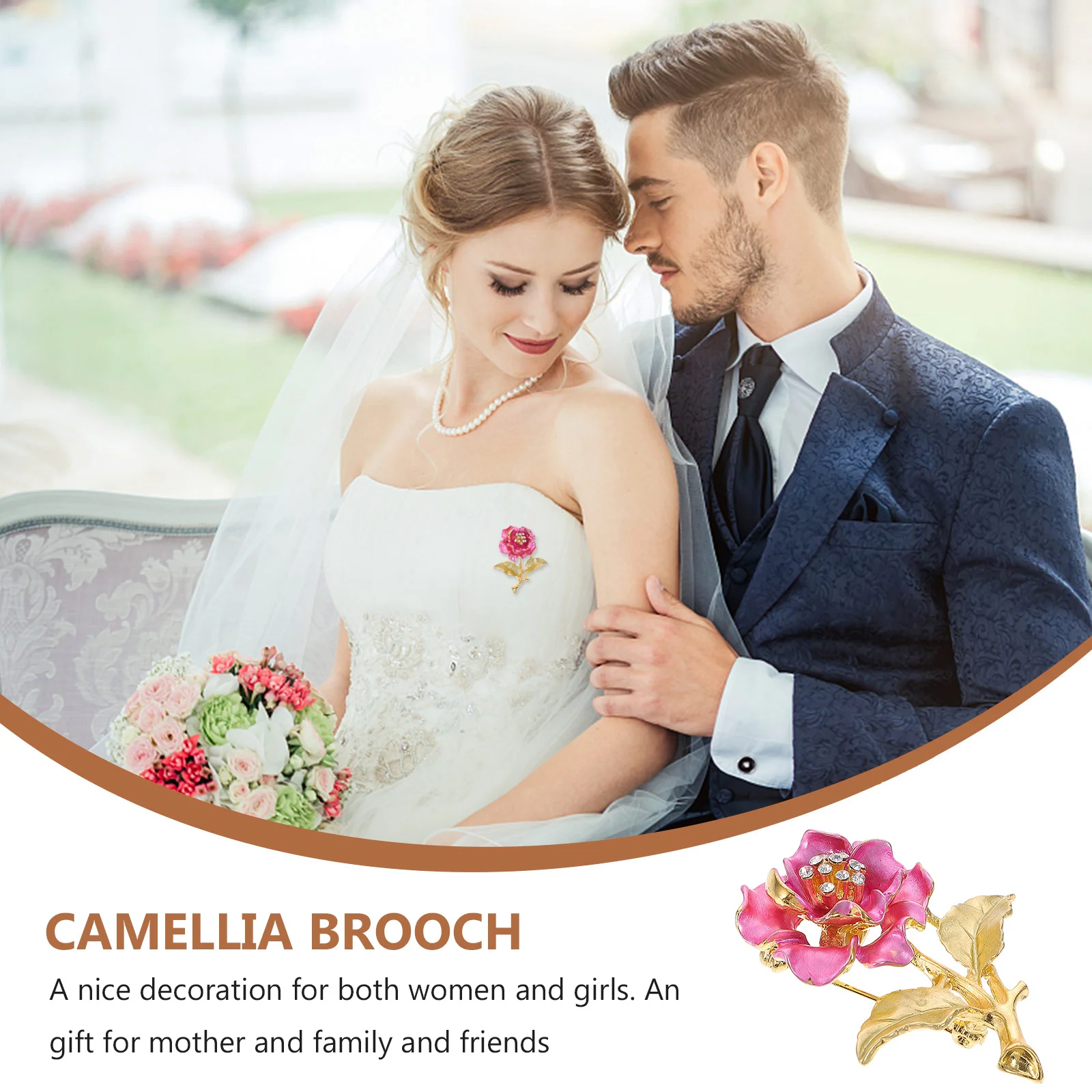 بروش سبيكة زهرة دبوس الصدر حجر الراين مجوهرات الزخرفية هدية للنساء حفل زفاف عيد الحب #5