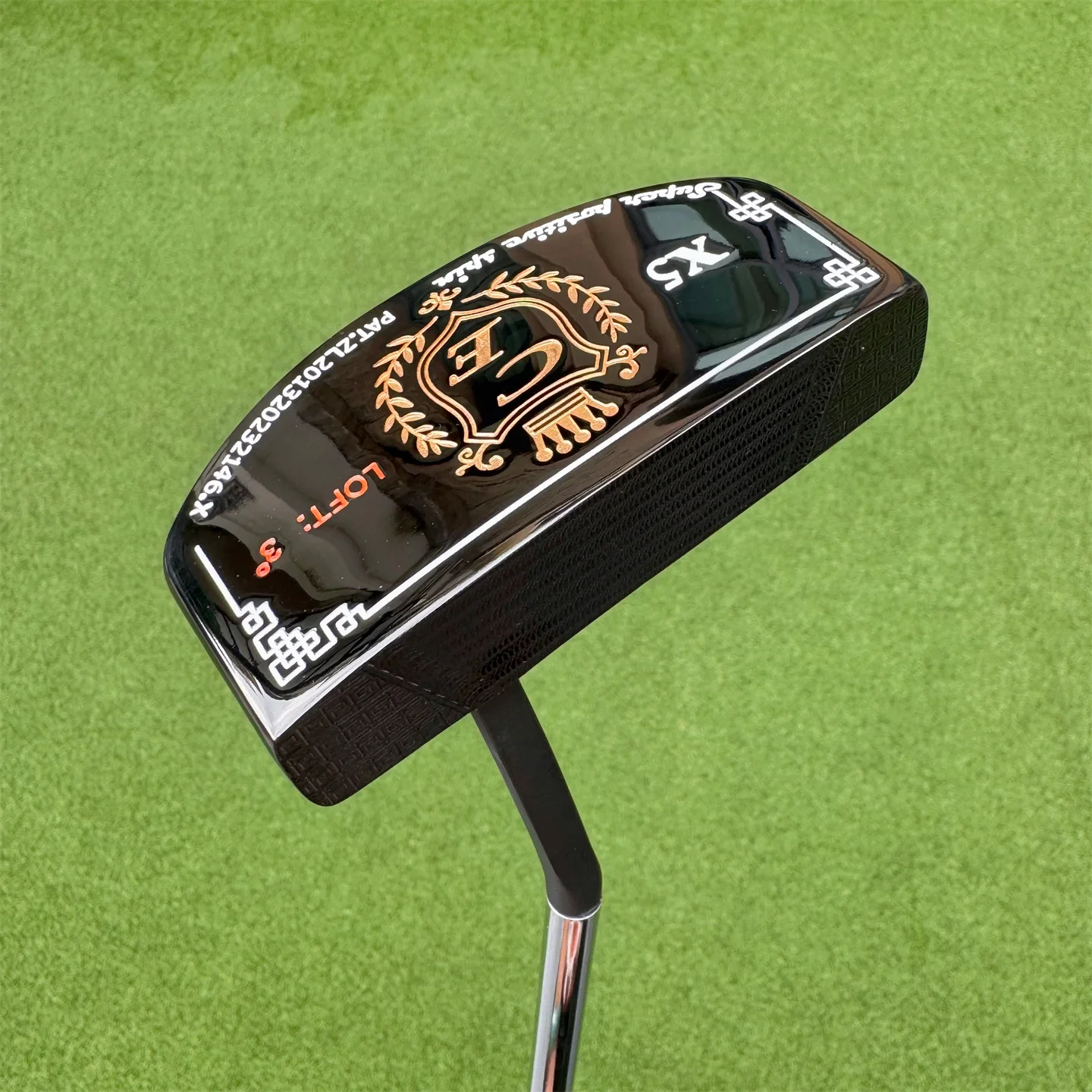 cosmo.eagle X5 patented golf putter, 3-degree loft super positive spin small semicircle golf putter with aiming line