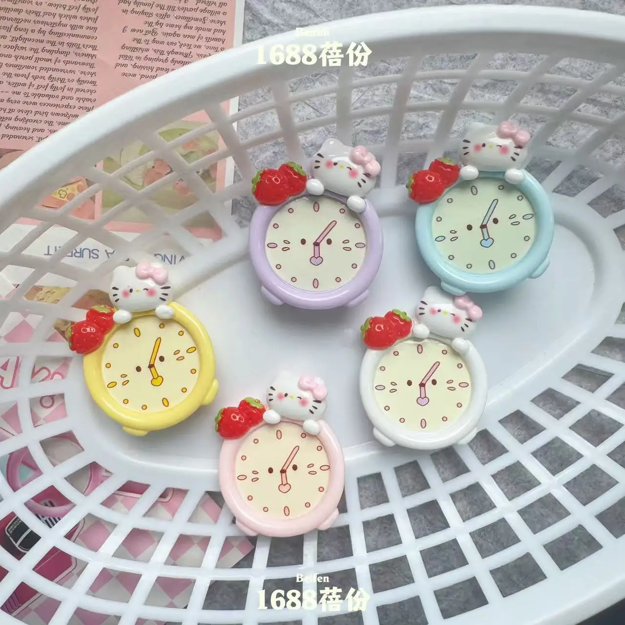 

Милый будильник с клубникой hellokitty, милая боковая заколка для волос, мультяшная забавная стильная креативная заколка с уткой, аксессуары для волос, подарки