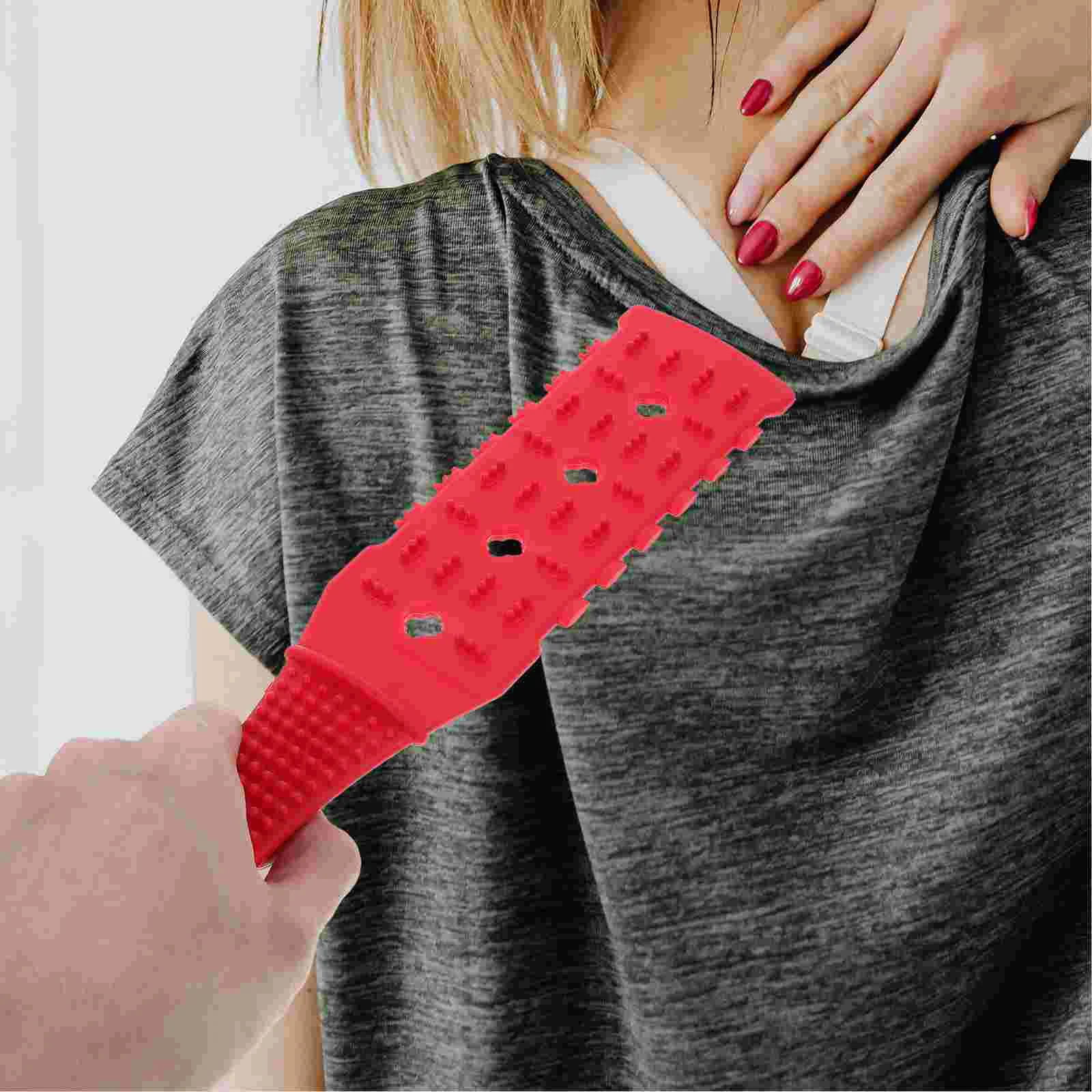 2pcs Lengthened Four Holes Body Meridian Massage Stick Portable Clap Stick for Shoulder Back Red Promotes Blood