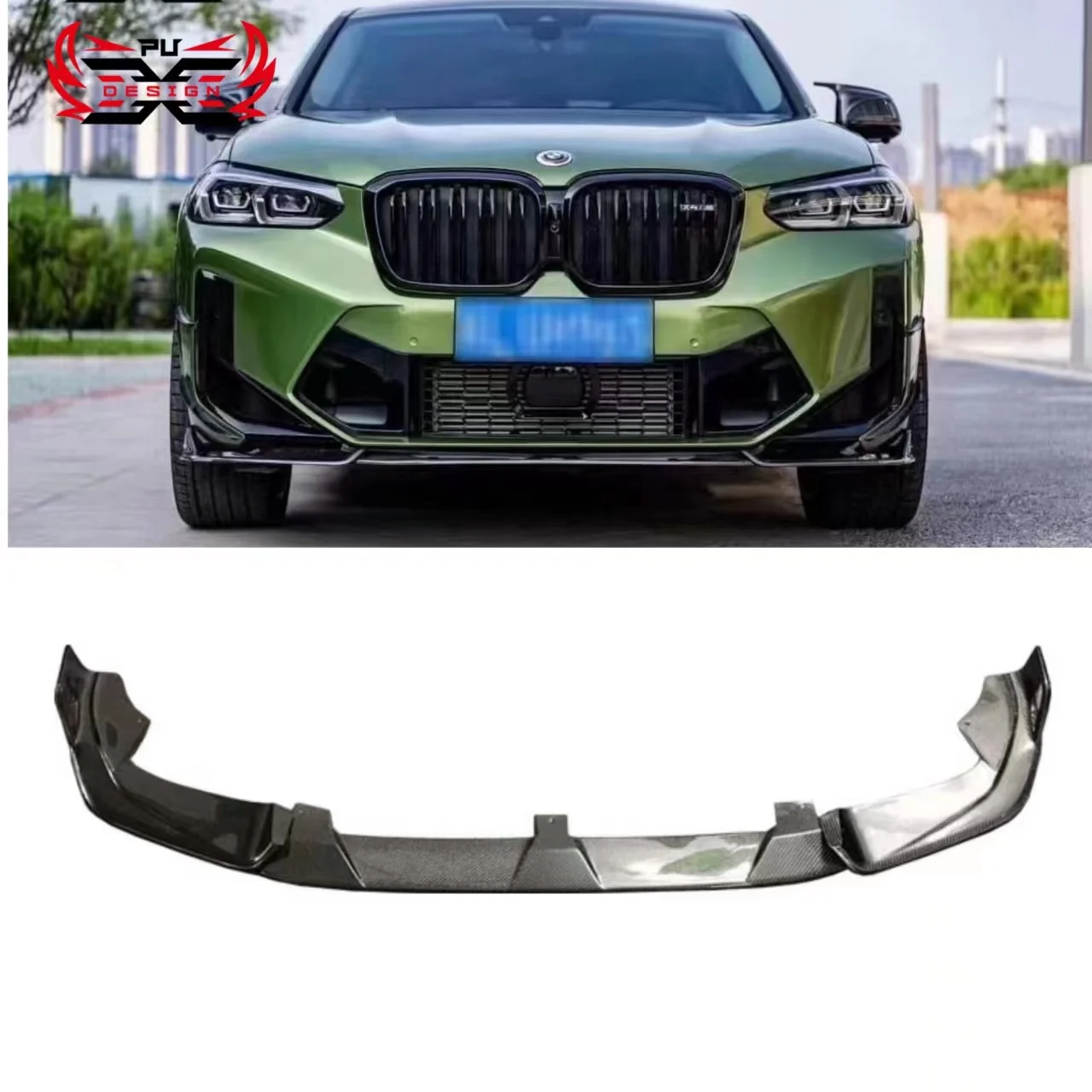 High quality AE Style Carbon Fiber Front Bumper Lip For BMW X3M X4M F97 F98 lci Body Kit 2022