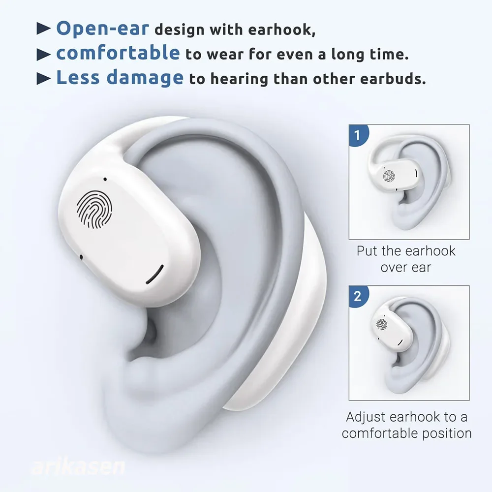 Sportowe bezprzewodowe słuchawki słuchawki Bluetooth 5.3 TWS wygodne w noszeniu z mikrofonem do uprawiania turystyki pieszej na świeżym powietrzu