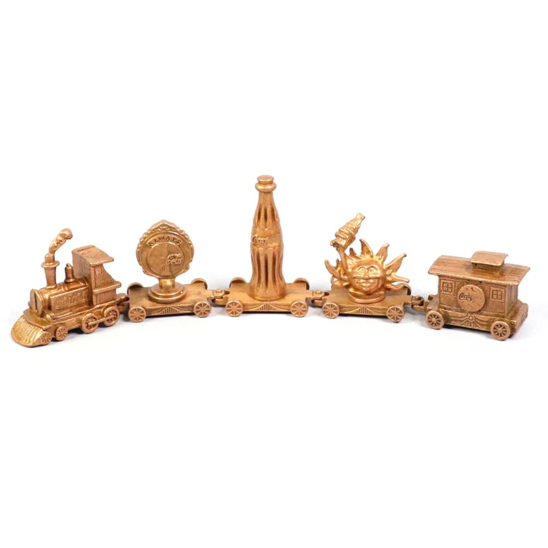 Bulk Single section 3.5 cm Bronze Color Mini Train Alloy Model Static Collection Decorated Holiday New Year Gifts Toys