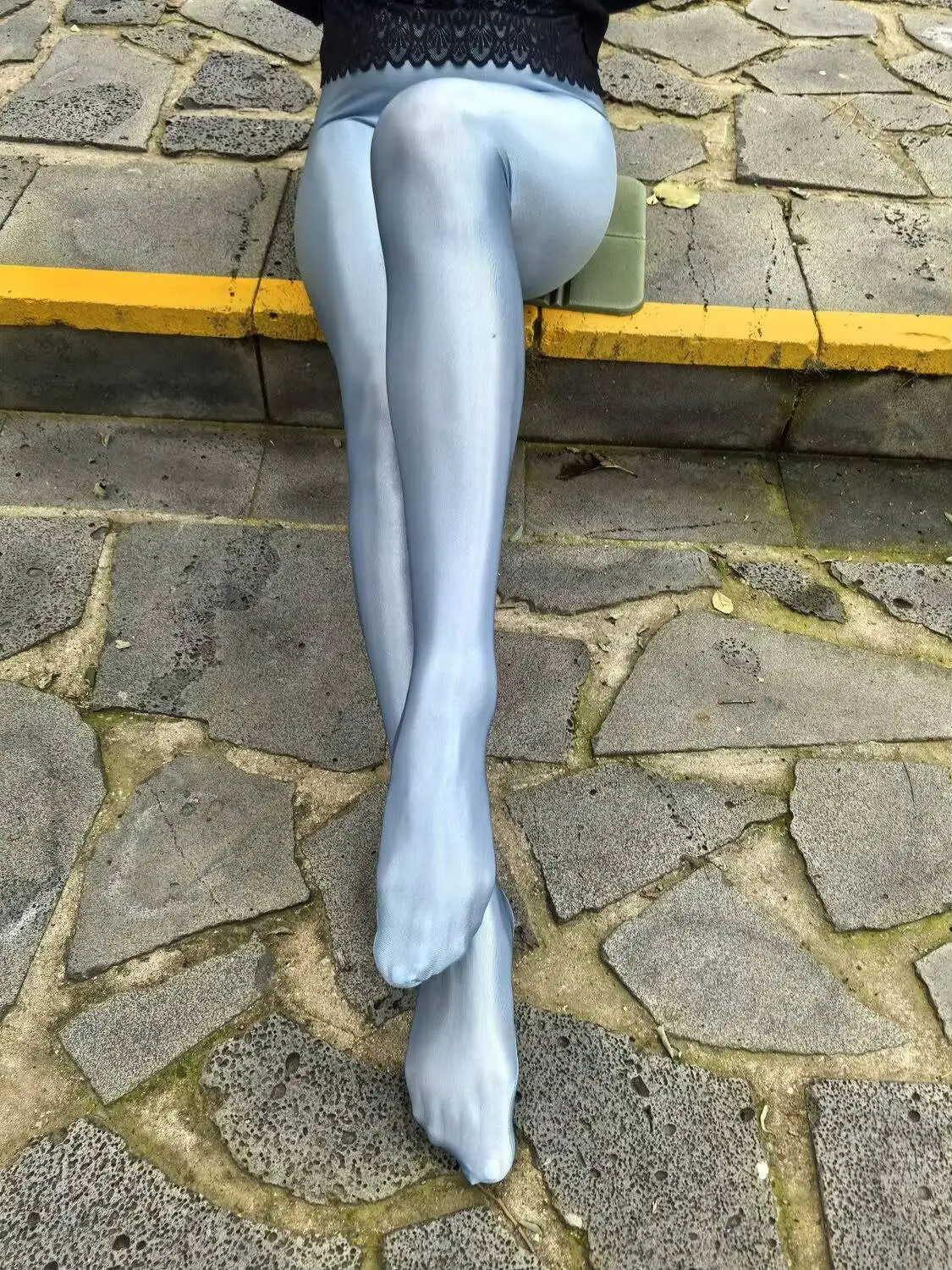 Medias de cintura alta con costura abierta en la entrepierna, pantalones de yoga, mallas ajustadas deportivas de talla grande para mujer