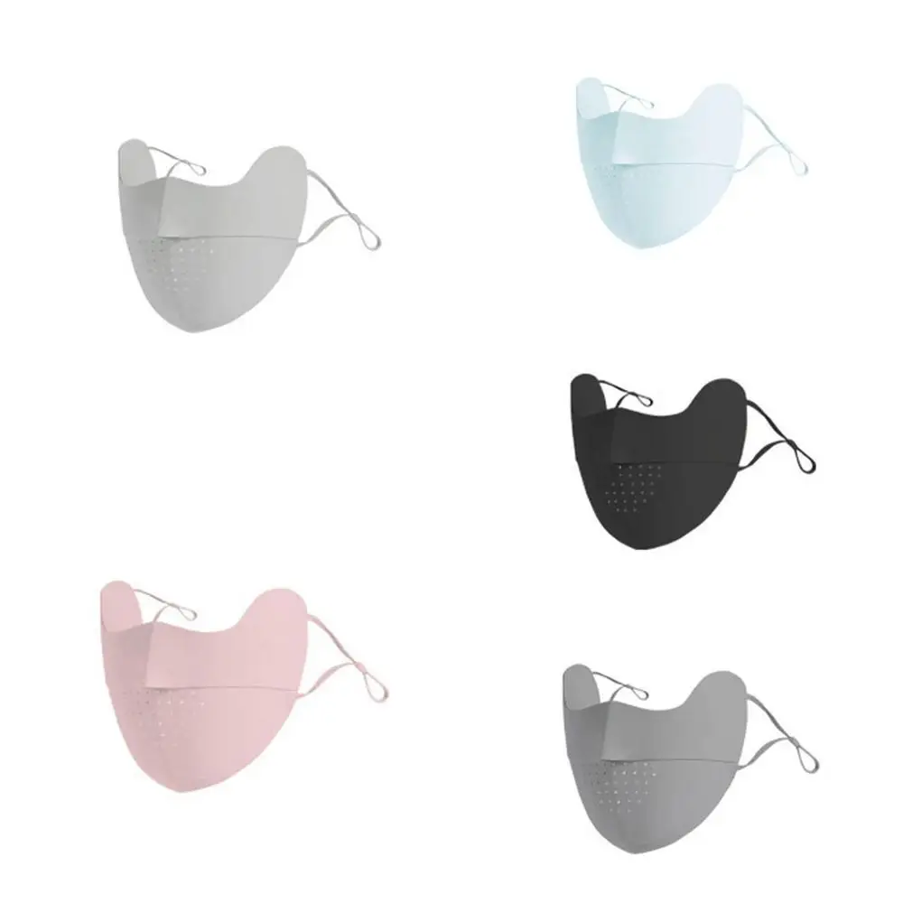 Adjustable Sunscreen Face Scarf Ice Silk Mask Face Mask Solid Color Sunscreen Mask Face Scarves UV Protection Face Cover Golf