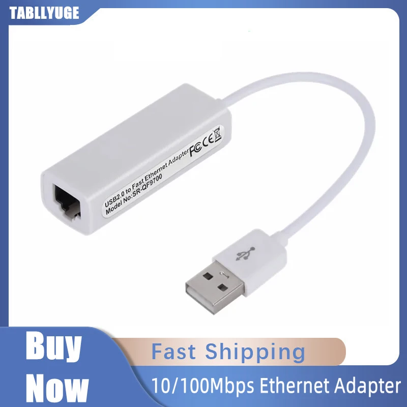 

NEW TABLLYUGE High Quality USB 2.0 To RJ45 Lan Network Card 10/100Mbps Ethernet Adapter For Macbook Laptop PC Windows 7/8/10