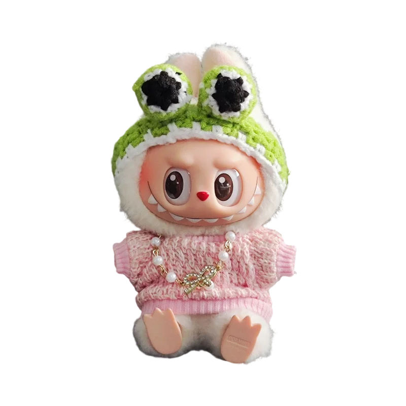 

For 17cm Labubus Mini Doll Clothes Outfit Hat Clothes Shoes Labubu II Doll Accessories Cultivate Sitting Party Game Toys