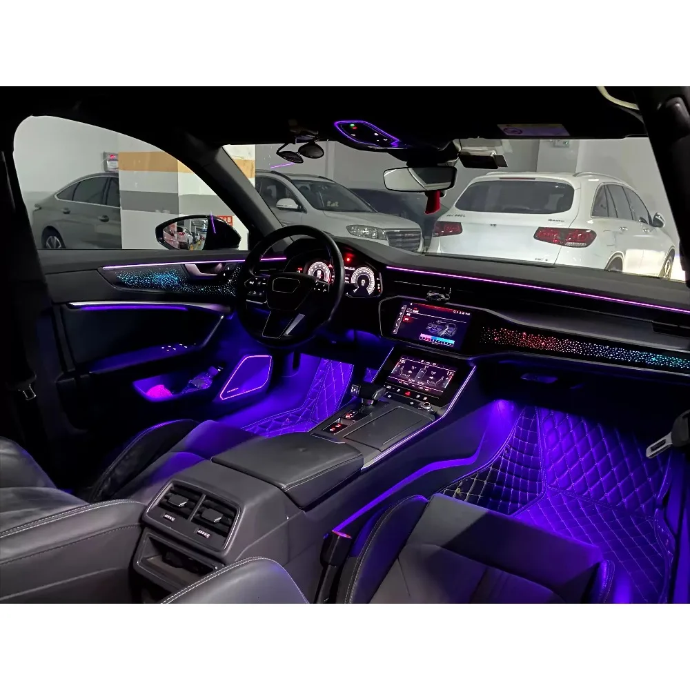 2025 New Star Dynamic Ambient Light for Audi A6 C8 2019-2025 Europe Version Interior LED Lighting Dashboard Trim Accessories