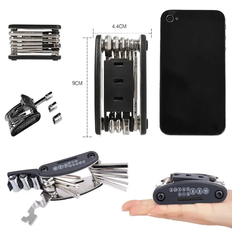 Mountain Cycle Portable Socket Multipurpose Wrench Bicycle Multi Tool Screwdriver Motorcycle Bike Allen Fix Touring Pocket