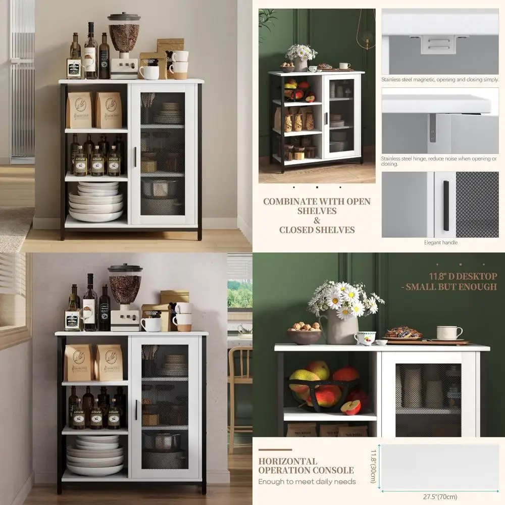 Mobile da bar compatto da cucina con contenitore, mini tavolino da caffè 27,5, credenza angolare per bevande e snack