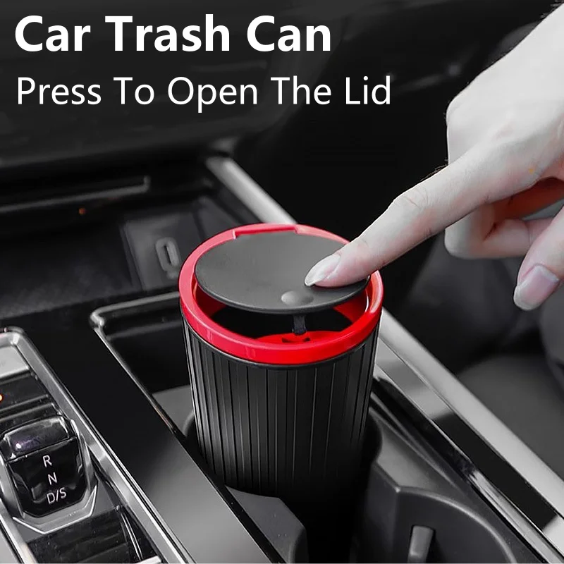 Universal Car Trash Bin Can Mini Auto Dust Organizer Car Interior Rubbish Bag Garbage Container Storage Box Bucket Auto Accessor