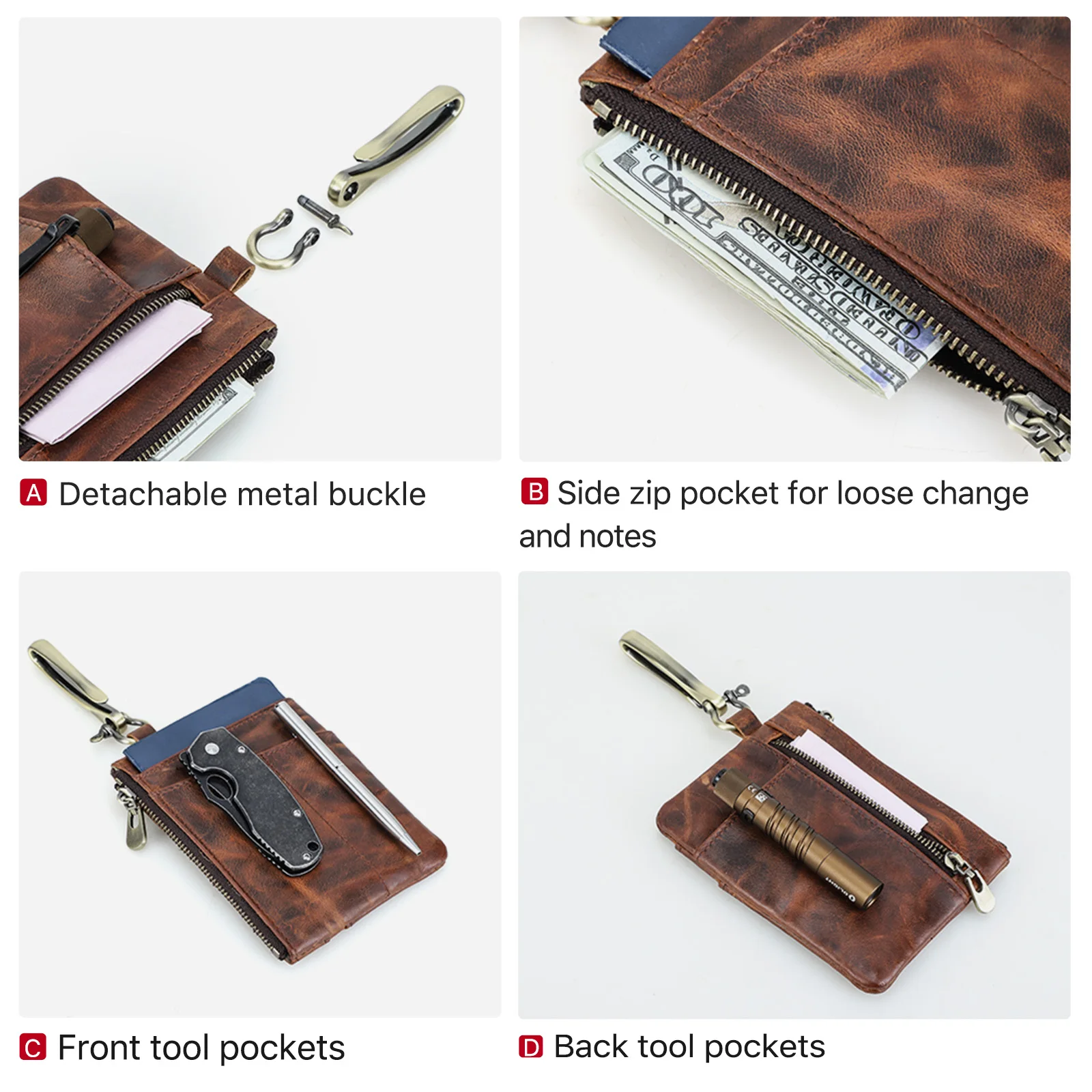 Hiram EDC Pouch Mini Wallet Key Card Carrier Holder Small Travel Waist Bag Camping Hiking Hunting Accessories Pouch image 5