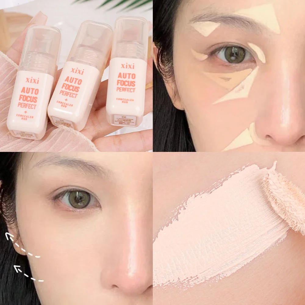 Multifunctionele Vloeibare Concealer Modderstok Natuurlijke Verhelderende Hoes Spot Acne Donkere Kringen Waterdicht Gezicht Contouren Cosmetica