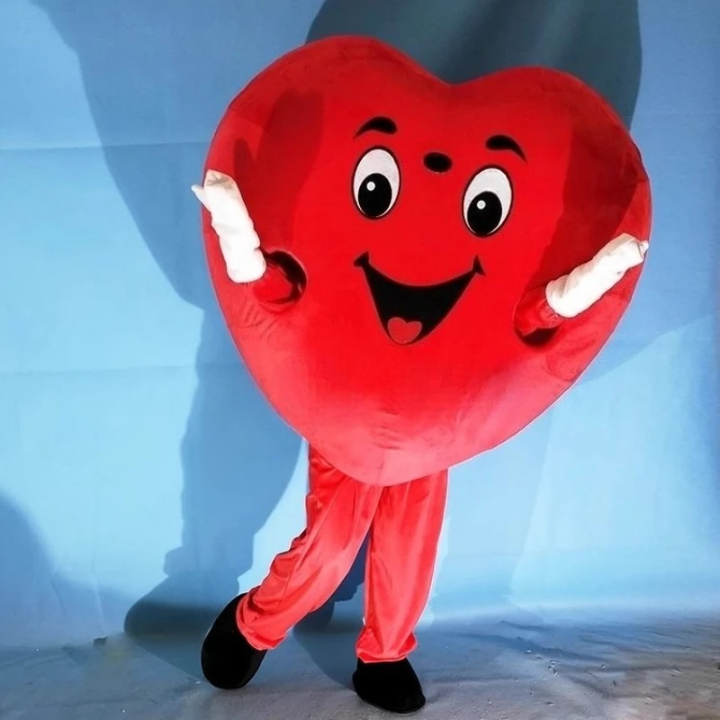 

Cosplay Cartoon Red Heart Love Mascot Costume Advertising Valentine Day Birthday Costume Fancy Dress Party Animal Carnival Prop