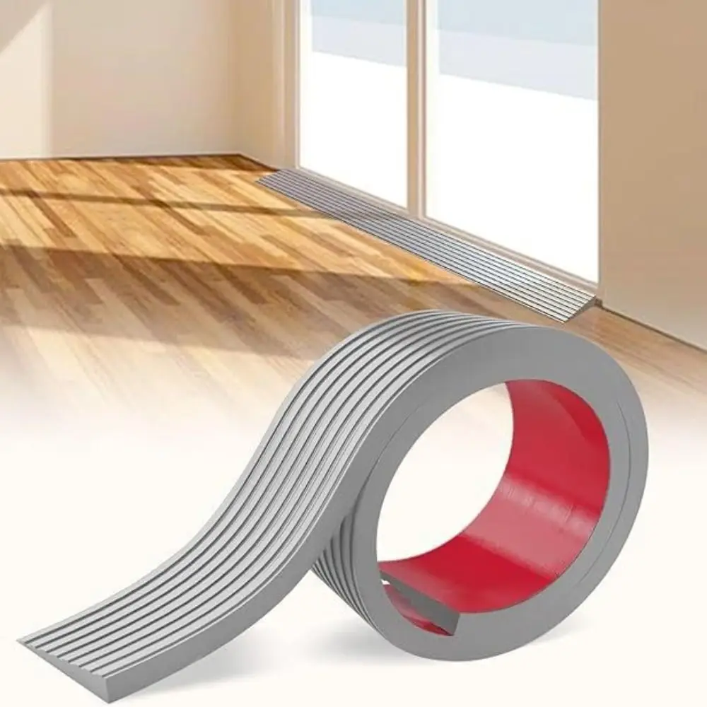 

New 1M Doorway Threshold Ramp Self-adhesive Wear-resistant Rubber Ramp Striped PVC Stair Anti Slip Tape