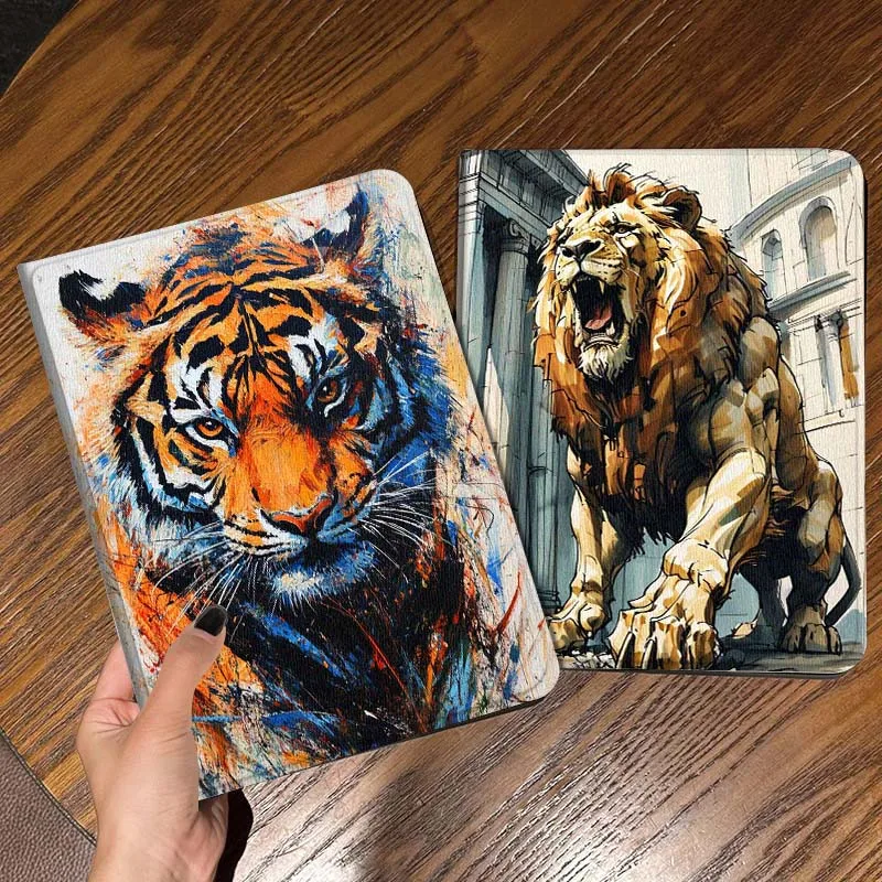 

Colorful Tiger Head Painting Gift Tablet Case For Apple iPad Air Pro mini 1 2 3 4 5 6 7 8 9 11 M2 M3 M5 M4 5th 6th 7th 10th 11th