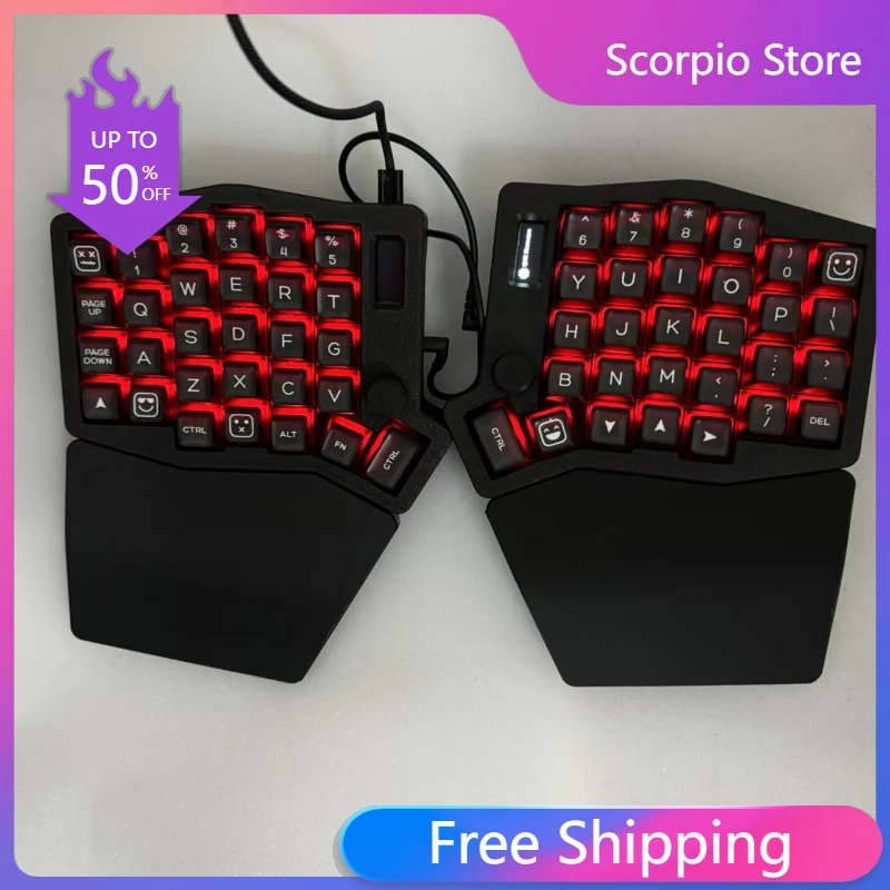 58key Sofle RGB Split Keyboard Kit Magnetic Hand Support Custom Hot Swappable Wired Split Mechanical Keyboard Ergonomic QMK/VIAL