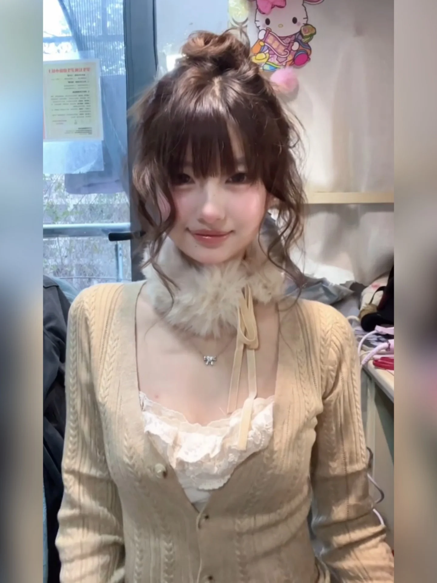 

Sexy Spicy Girl Knitted Lace Crop Top And Cardigan Two-Piece Set Women Early Spring Super Cute Breathable Polyester Long Sleeve