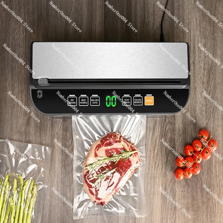 ماكينة تفريغ الهواء الأوتوماتيكية مع قابس الاتحاد الأوروبي 220-240 فولت، صينية تنقيط قابلة للإزالة، سهلة التنظيف، مناسبة للأغذية الجافة/الرطبة #5