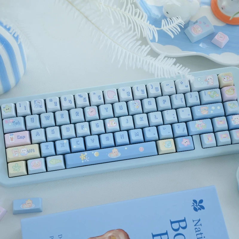 Xinghai-Ensemble de touches à thème petit ours, sublimation PBT, profil FOA, accessoires de clavier mécanique, capuchons de touches personnalisés