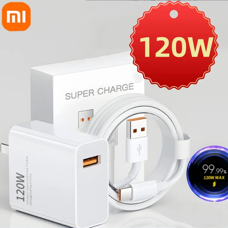 XIAOMI 120W Fast Charger Type-C PD Fast Charging Charger Quick Charge USB Quick Charger Adapter For iPhone Samsung Redmi