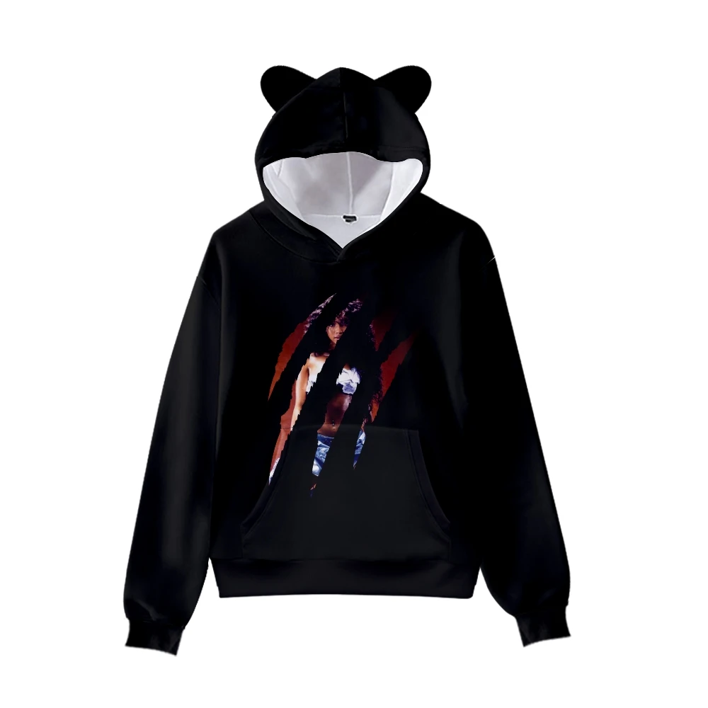 

Tyla Scratch Cat Ear Hoodie Women Men Hooded Sweatshirt Casual Long Sleeve Pullover Unisex Clothes