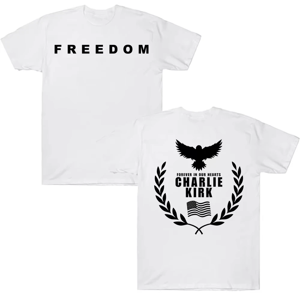 2026 Charlie Kirk Freedom Commemorate T-shirts Harajuku Graphic Cotton T Shirts Streetwear Tribute Memori