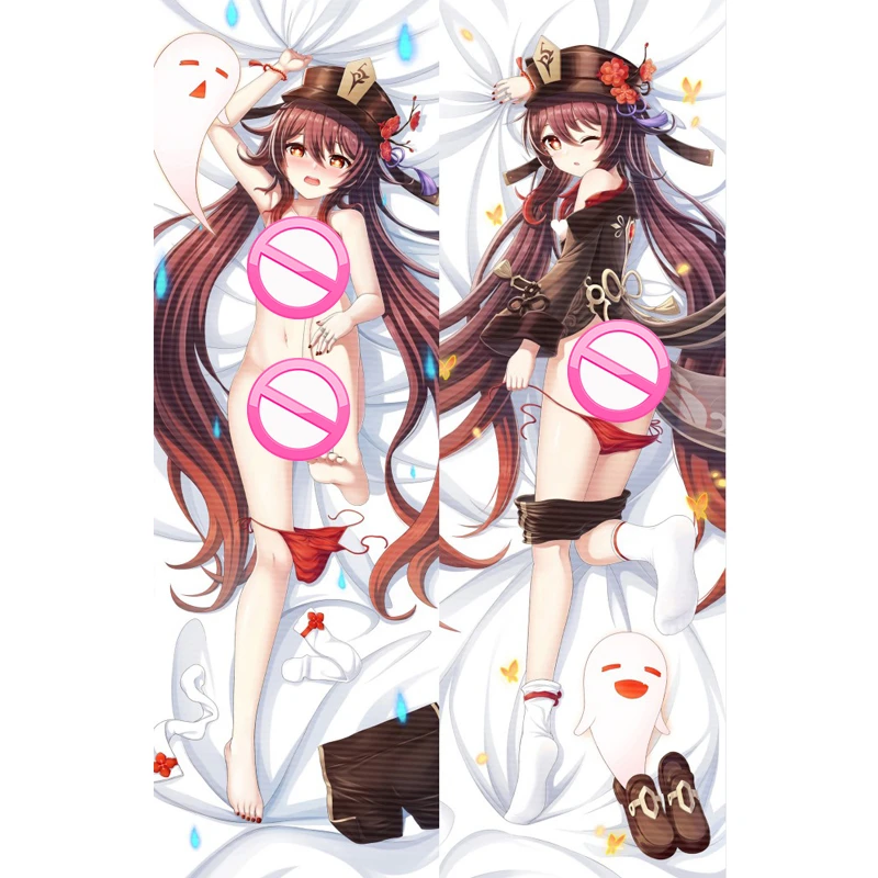 60*180ซม.Genshin Impact Hu เต่า Dakimakura ฝาครอบด้านข้างพิมพ์ปลอกหมอนยาวปลอกหมอนเบาะ Hutao หมอนกรณี