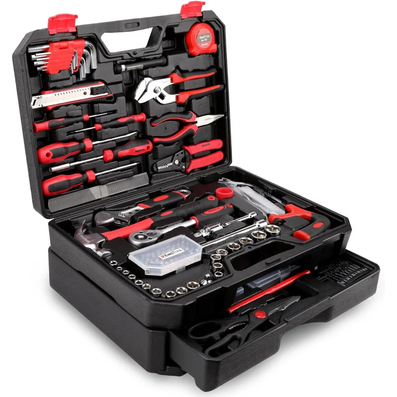 

325-Piece Home & Auto Repair Tool Kit - Toolbox Storage Case with Drawer, Ideal for Homeowner, DIYer & Handyman