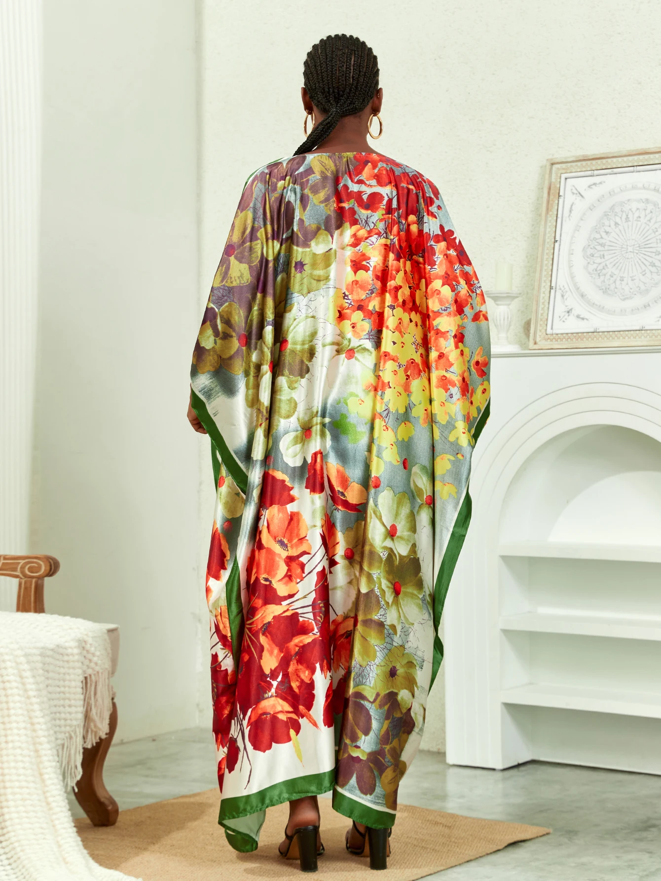 Plus Size eleganckie Kimono, damskie Plus solidna satynowa półrękaw z odkrytym przednim paskiem Kimono