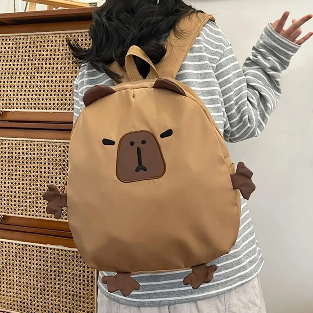 Kids Backpack Cute Capybara Backpack for Girls with Adjustable Straps Bottle Pouch Capacity Travel Bag for Kids School Camping