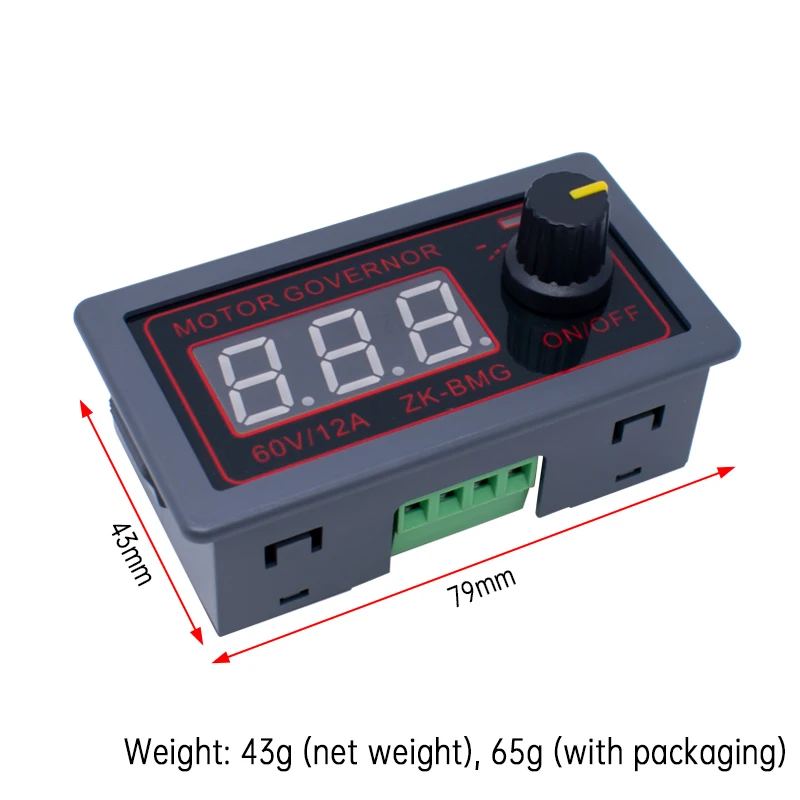 ZK-BMG DC5-30V/9-60V PWM DC Motor Governor Adjustable Speed Encoder Digital Display Duty Cycle Maximum Frequency 15A/20A