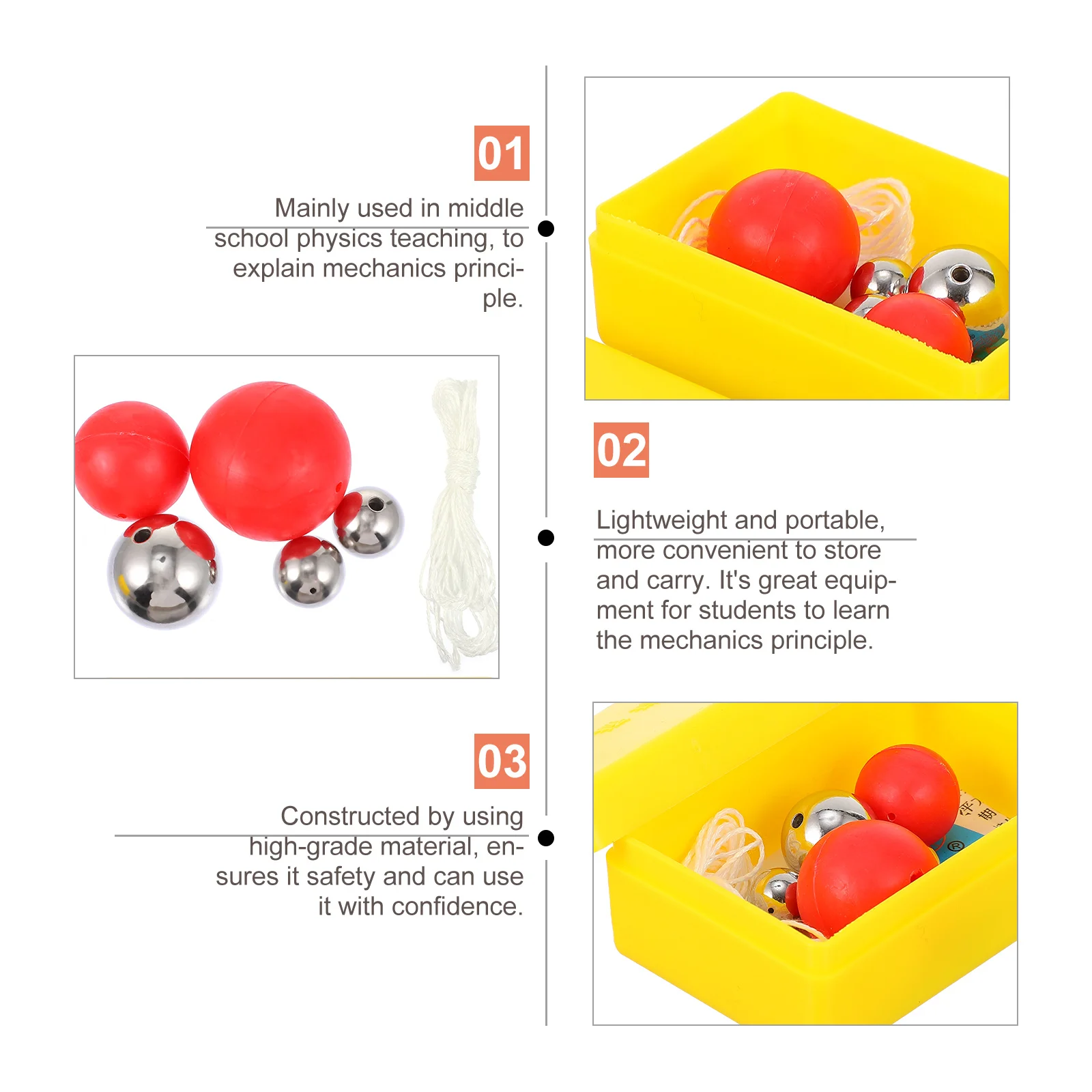 

1 комплект, группа с одним маятниковым шариком, оборудование для физического обучения, портативный инструмент для экспериментов для исследования принципа механики