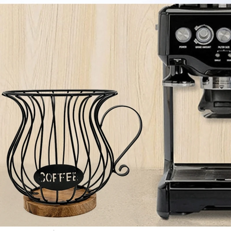 Cesta elegante y elegante para café con diseños de tapas, accesorio para una fácil organización y protección contra la humedad