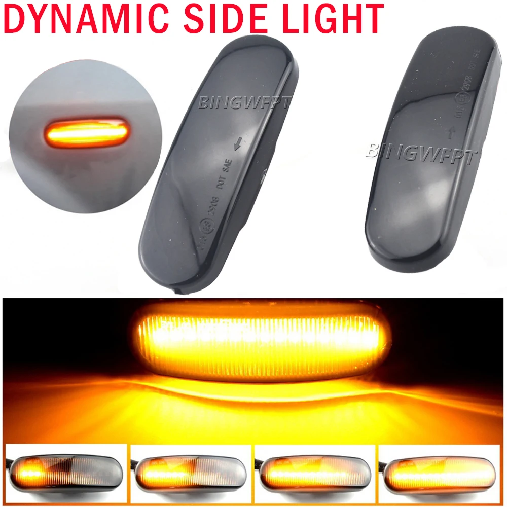 2x NEW Dynamic LED Turn Signal Side Marker Light Repeater Lamp For Fiat Panda 169 Grande Punto Inkl Evo Doblo Fiorino Linea Idea view 4