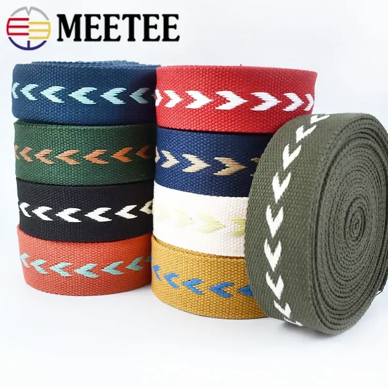 

2/5Meter 38mm Jacquard Webbing Polyester Cotton Bag Strap Ribbons Tape Belt Sewing Bias Clothes Decorative Lace Band Accessories