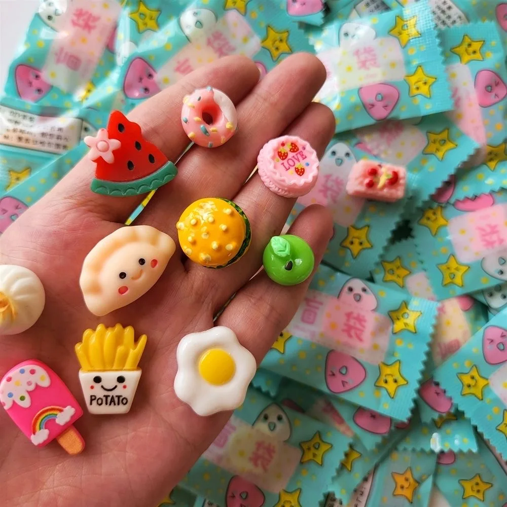 

60pcs Mini Food Resin Blind Box Children Creative Desktop Ornaments Models Surprise Gifts Home Decorations Statues Blind Bags