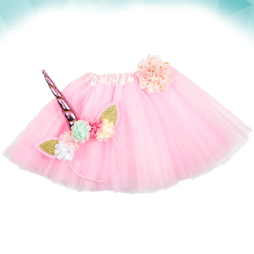 Unicorn Tutu Skirt Set Kids Dress Headband Girls Fairy Costumes Children Clothes Tulle Skirts Outfits Accessories