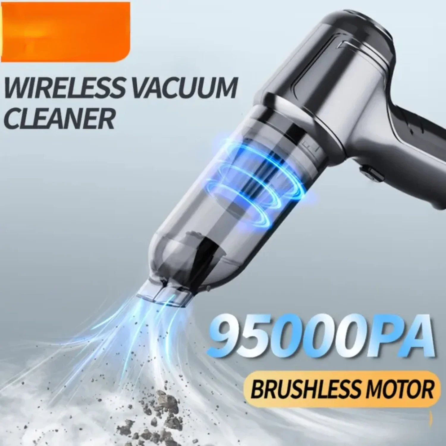 

Powerful Wireless Handheld Auto Vacuum Cleaner with Strong Suction - 95000Pa Mini Car Vacuum Cleaner for Blowing and Suction Int